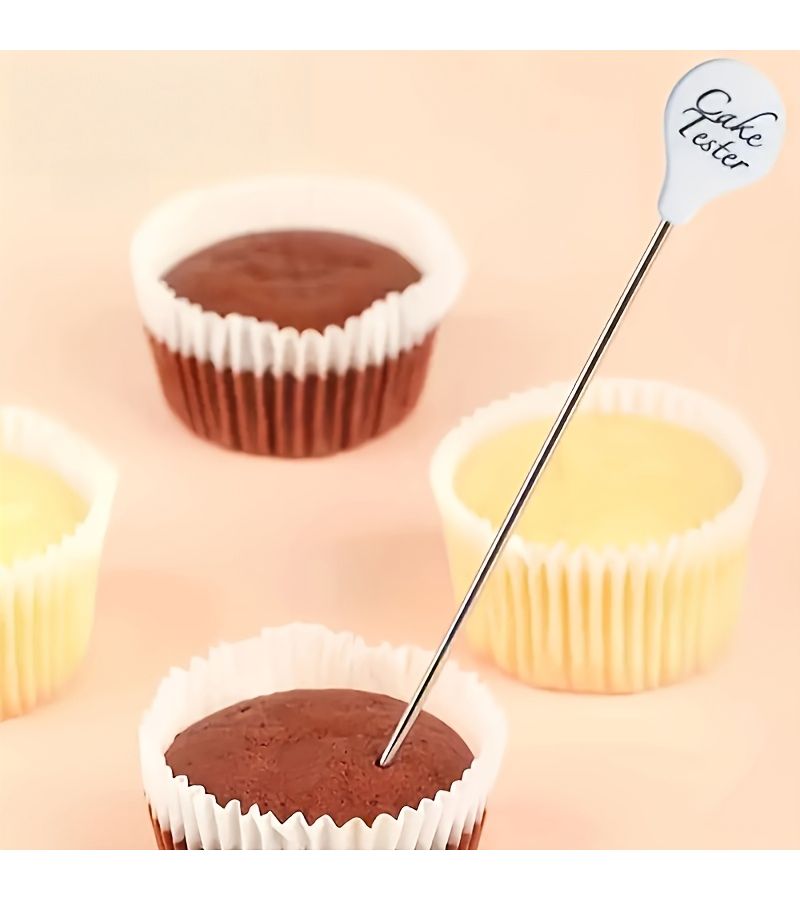 White Stainless Steel Cake Testing Needle Reusable Baking Tool Doneness Probe - Image 2