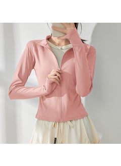 Womens Yoga Suit 2025 Spring New Style Pilates Training Sports Quick Dry Jacket Running Fitness Top All-Weather Training Outerw Barbie pink