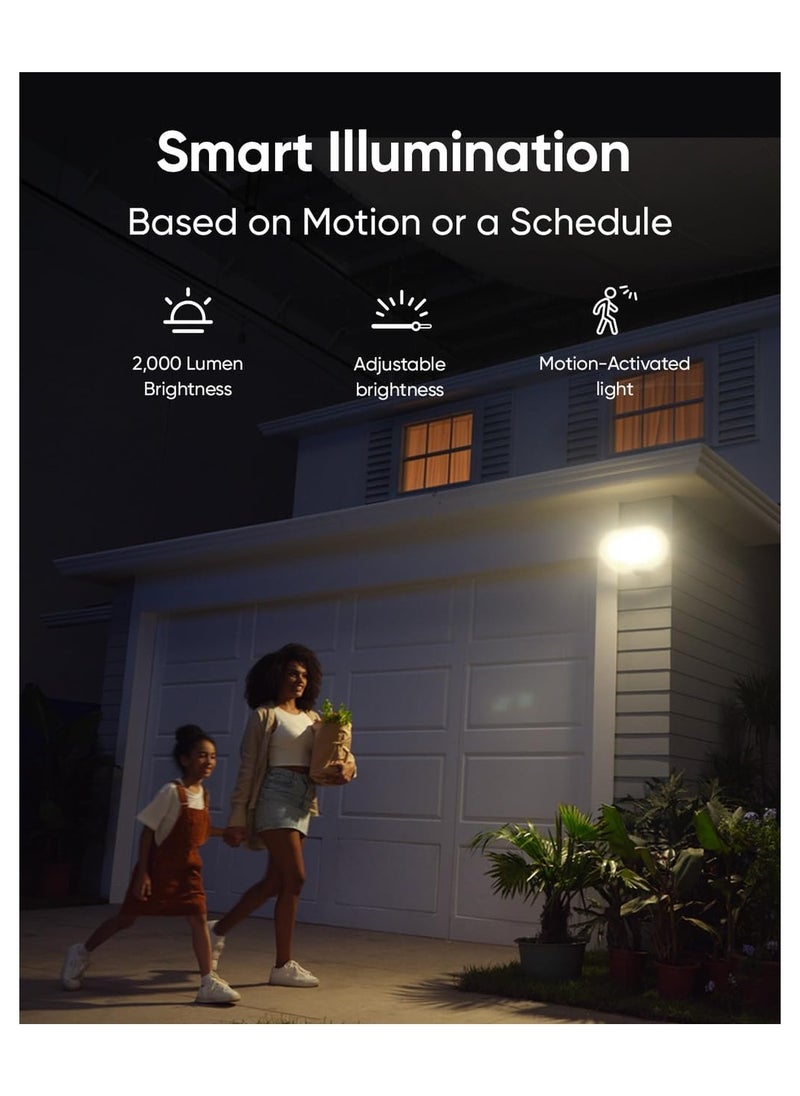 eufy - eufy Security Floodlight Camera E340 Dual Cameras Wired Outdoor Security Camera, 3K Resolution, 360° Pan & Tilt, 24/7 Recording, Dual-Band Wi-Fi, 2,000 Lumens, HomeBase 3 Compatible, No Monthly Fee - Image 1