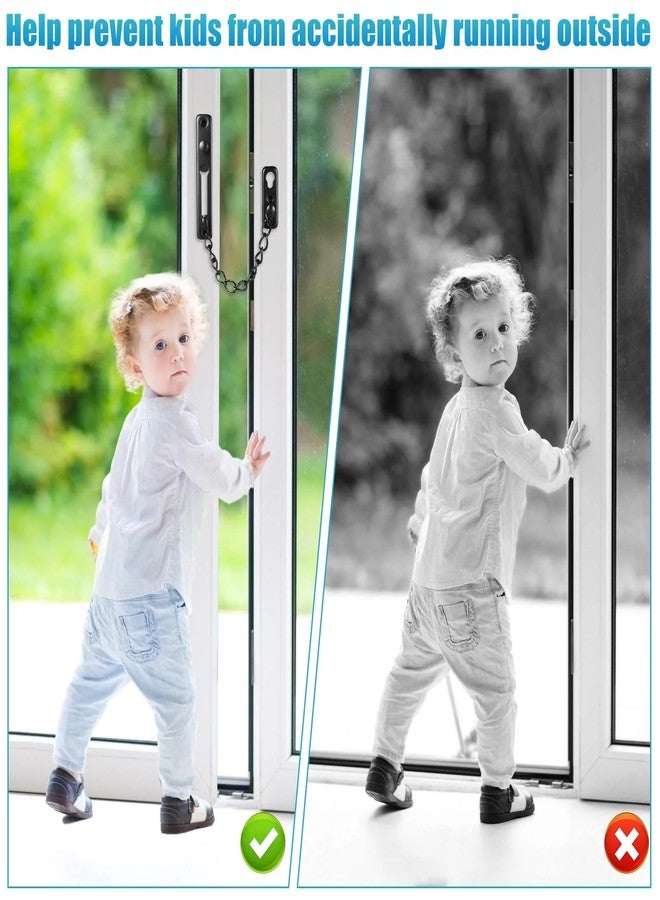 DOOMSDAY قفل سلسلة باب شديد التحمل من الفولاذ المقاوم للصدأ من دومزداي | أسود مطفي، مقاوم للصدأ، آمن للأطفال والحيوانات الأليفة، سهل التركيب، مزلاج حماية مضاد للسرقة للمنزل والفندق والمكتب والشرفة | سلسلة أمان قوية - Image 5