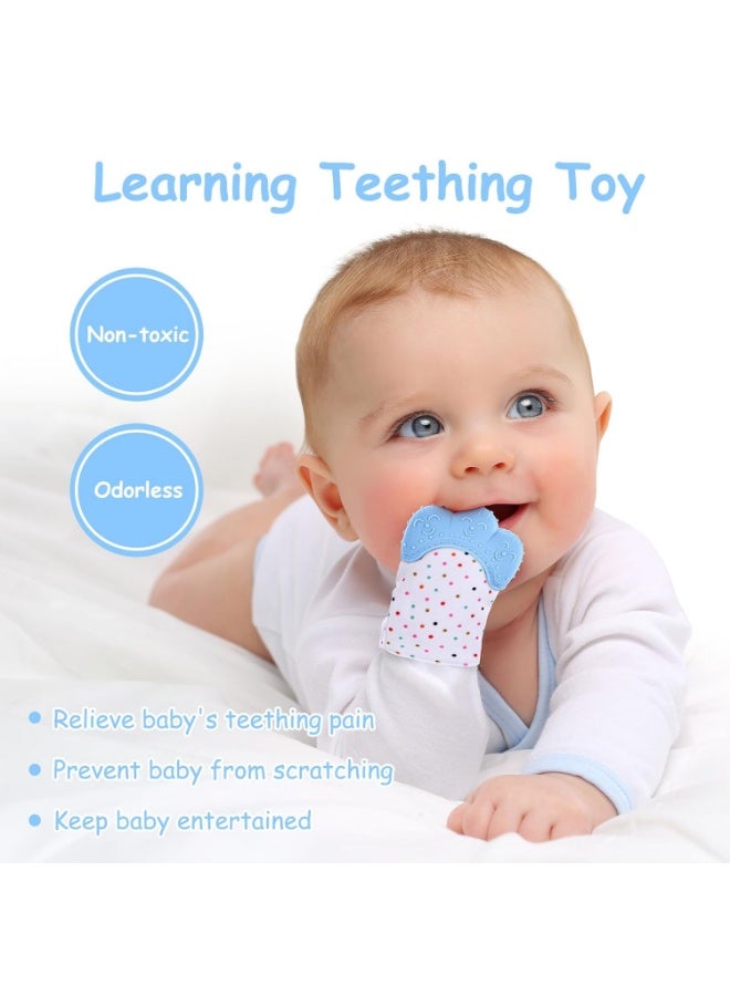 Silicone Teething Mitt, Soothing Infant Teething Mitten Pain Relief, Prevent Scratches Glove, Safe Silicone Teething Toys for 0-12 Months - Image 4