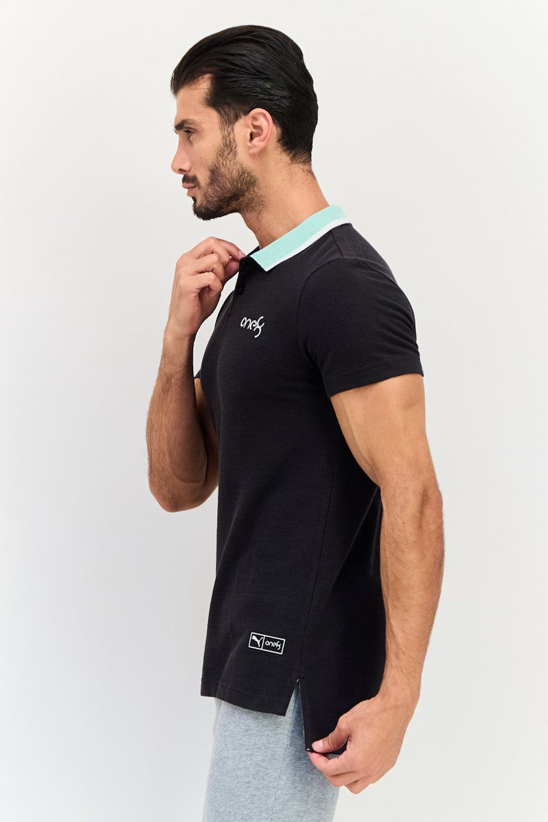 Puma x One8 Men Slim Fit Short Sleeve Outdoor Polo Shirt, Black - Image 2