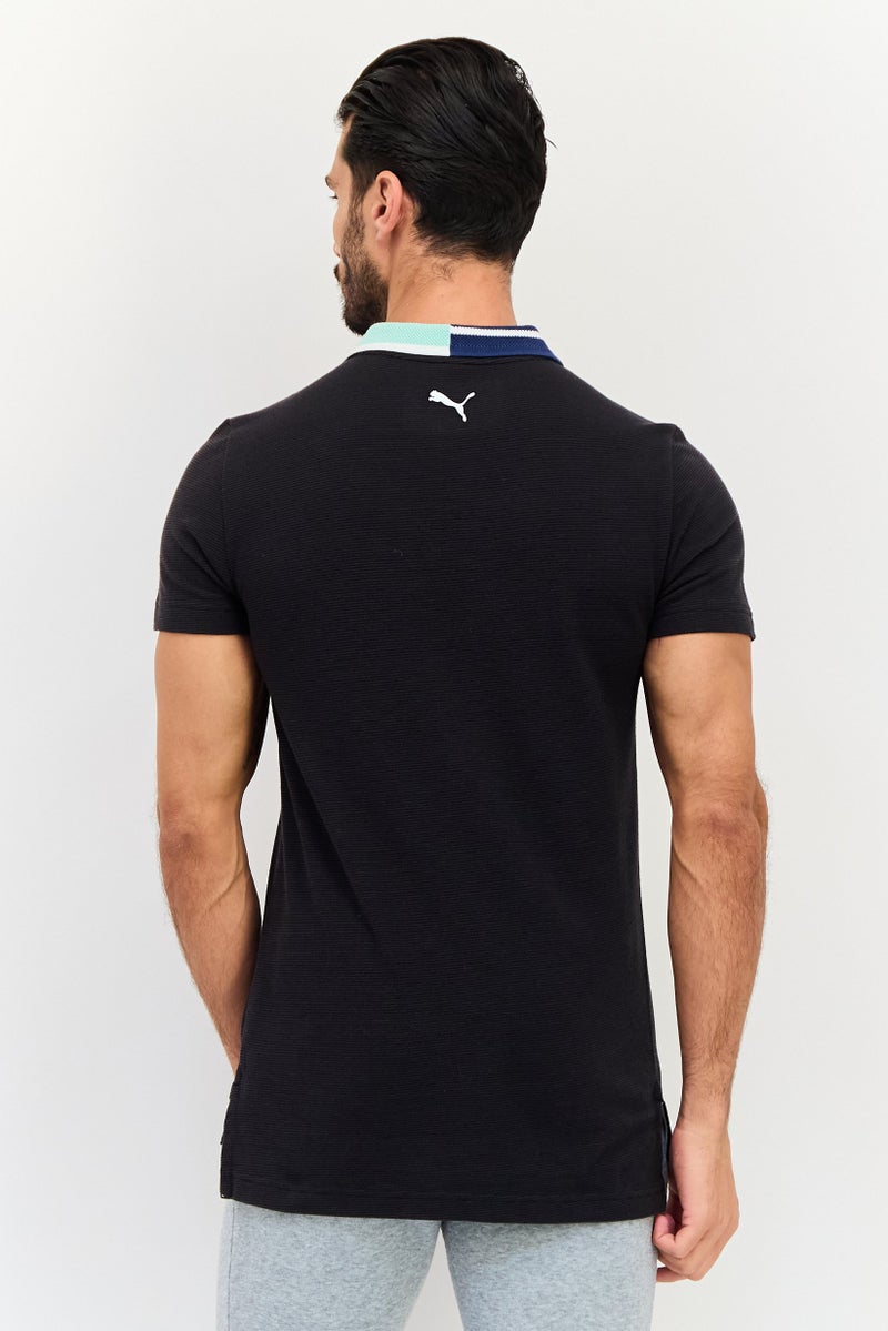 Puma x One8 Men Slim Fit Short Sleeve Outdoor Polo Shirt, Black - Image 3