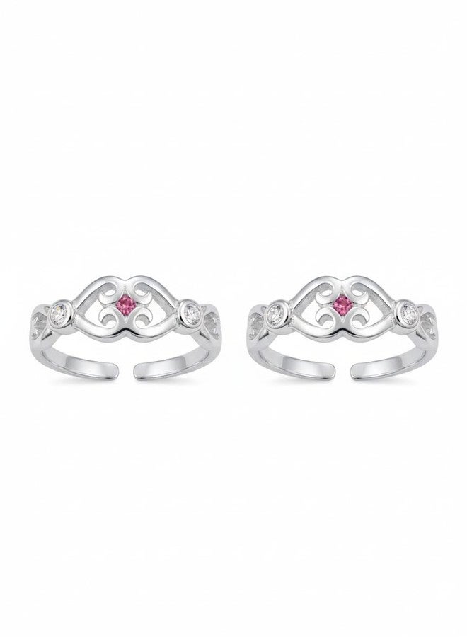 Parnika (Formerly MJ 925 CZ Embellished Contemporary Design Silver Toe Rings In Pure 92.5 Sterling Silver For Women | Chandi Bichiya Bichhiya | With Certificate Of Authenticity - Image 5