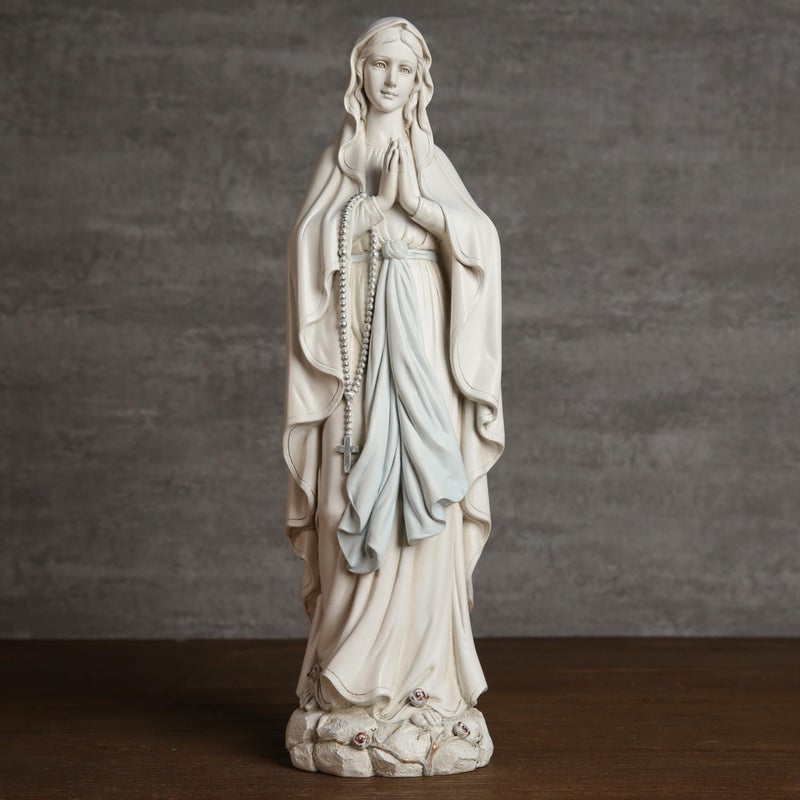 BC BUILDCLASSIC BC Catholic Our Lady of Lourdes Statue, Blessed Virgin Mary Figure, Holy Mother Mary DÃ©cor for Indoor Home or Outdoor Yard Patio Lawn Hallway Religious Gift 14.5" H, Handmade by Buildclassic - Image 3