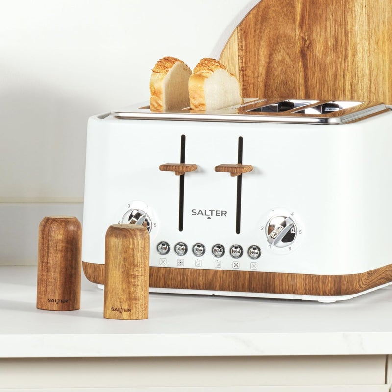 Salter BW12783EU7 Toronto Salt & Pepper Shakers - Set of 2 Spice Shaker, Acacia Wood, Lightweight, Compact, Refillable Seasoning Dispenser, Mills Unfilled, Approx. 30g Ground Salt & Pepper Capacity - Image 5