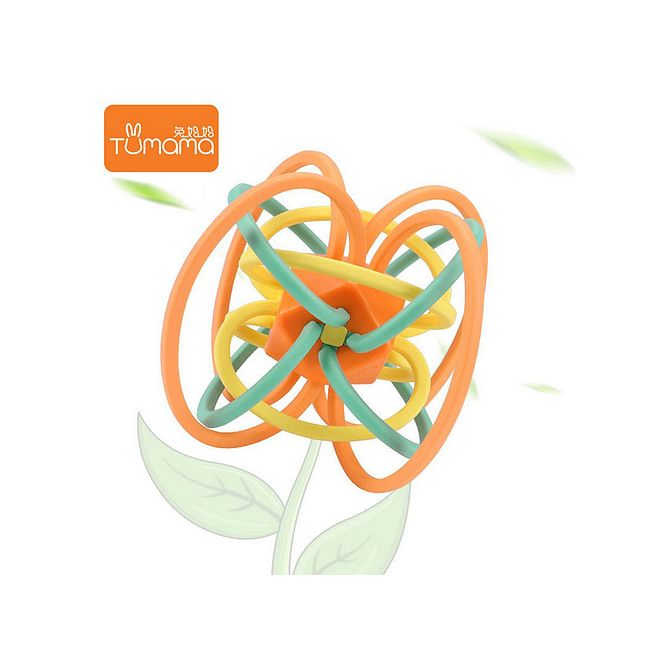 Tumama Baby Sensory Rattle Teether Ball, Soft Silicone Multilateral, Safe and Educational, 3+ Months - 11cm - Image 4