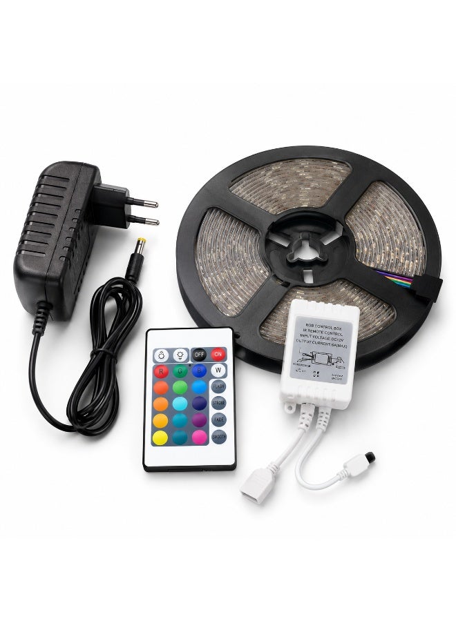 أضواء شريط LED مرنة ومقاومة للماء بطول 5 أمتار RGB متعددة الألوان مع ريموت للزينة المنزلية - Image 5
