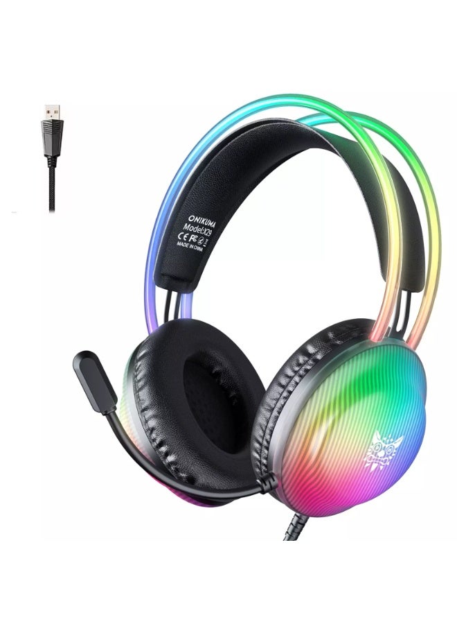 onikuma X29 USB RGB Gaming Headset - 7.1 Surround Sound - Noise Cancelation Microphone - Image 1