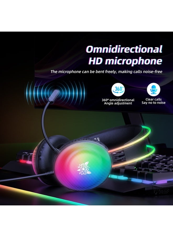 onikuma X29 USB RGB Gaming Headset - 7.1 Surround Sound - Noise Cancelation Microphone - Image 2