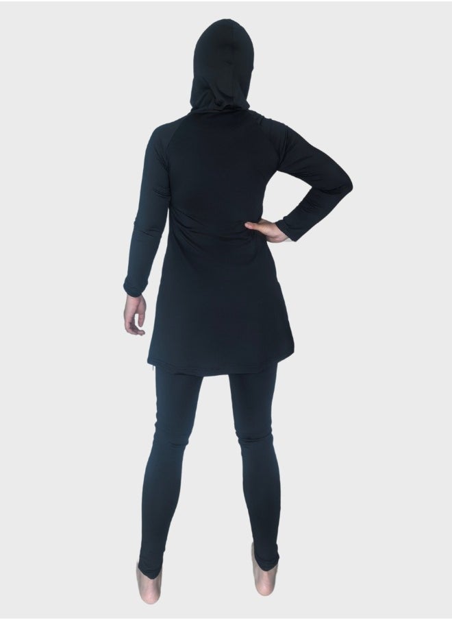Generic - Burkini Swimsuits Set 3-Piece Plus Size Up To 6XL Swimwear Full Cover Swimming Cap Long Sleeve Muslim Modest Fashion Conservative Classic Islamic Sun Protection Diving Surfing Suit - Image 1