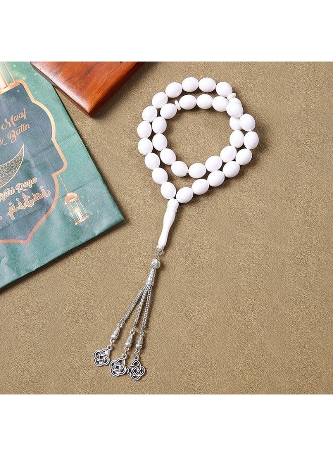 NIBEMINENT 33 Muslim Prayer Beads Gray/13mm 