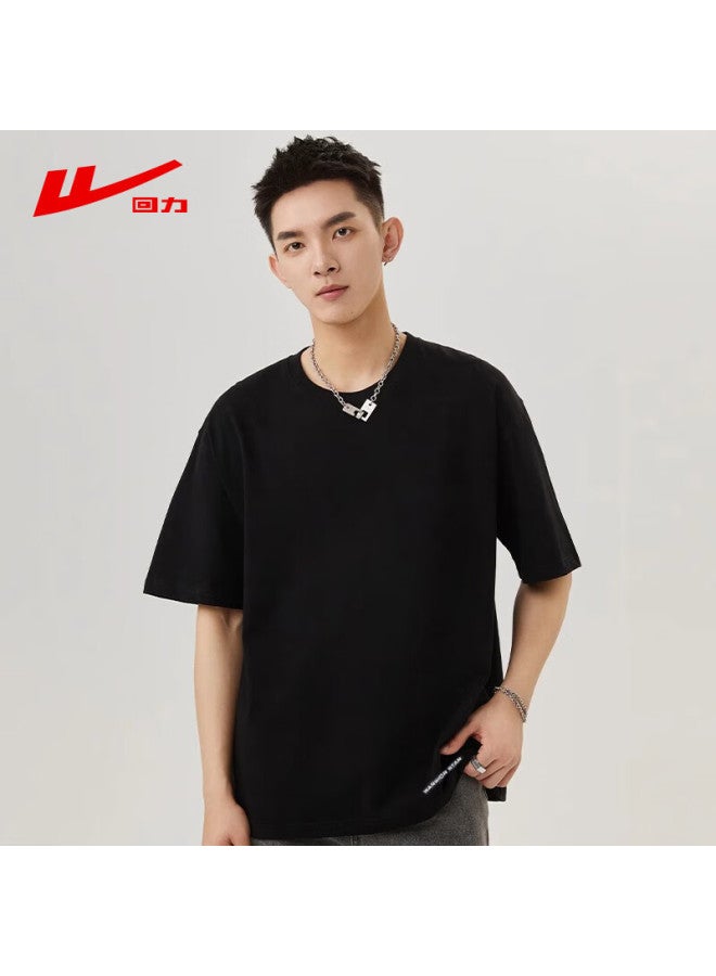 Short-sleeve T-shirt For Men, Pure Cotton Round Neck Printed Undershirt, Summer Fashion Casual Versatile Top, Breathable Menswear - Image 1