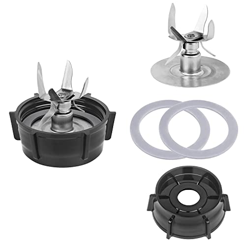 SyVia 6 Point Ice Crushing Blade For Oster and Osterizer Blender Replacement Parts With Jar Base Cap And 2 Pcs O Ring Seal Gasket Accessory Refresh Kit - Image 1