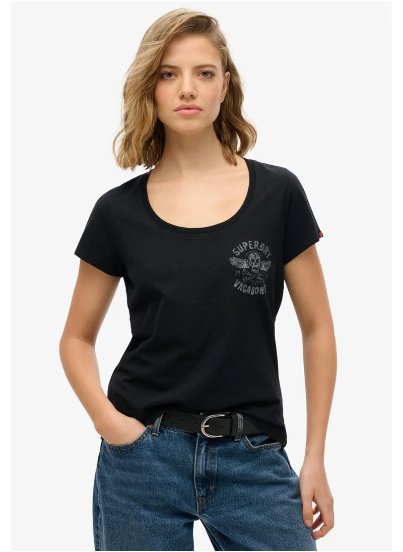 Superdry Lo-Fi Biker Scoop Neck Tee