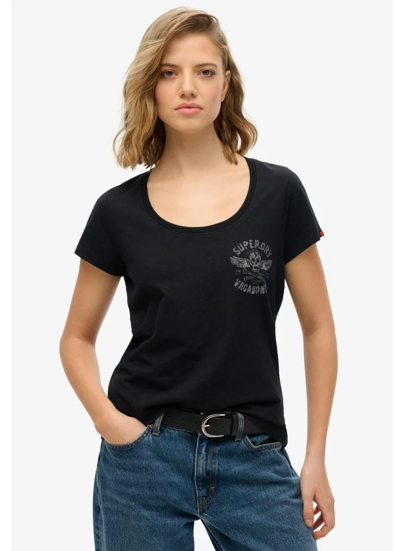 Superdry  Lo-Fi Biker Scoop Neck Tee for Women | Best Price UAE