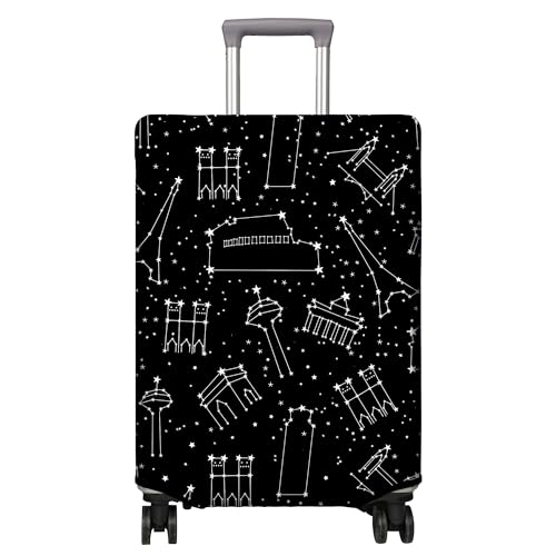 PtRug Travel Luggage Cover Suitcase Protector Fits 1832 Inch Wheel Covers PatternedTravel Related Items Flower Luggage Protector Elastic M - Image 1