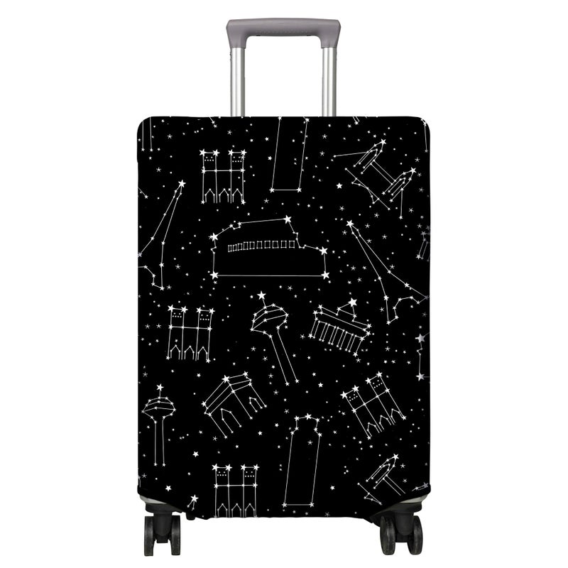 PtRug Travel Luggage Cover Suitcase Protector Fits 1832 Inch Wheel Covers PatternedTravel Related Items Flower Luggage Protector Elastic M - Image 2