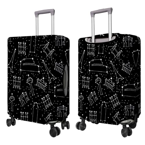 PtRug Travel Luggage Cover Suitcase Protector Fits 1832 Inch Wheel Covers PatternedTravel Related Items Flower Luggage Protector Elastic M - Image 3