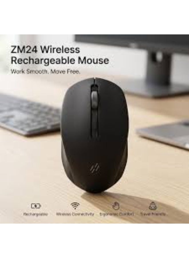 HEATZ Bluetooth Wireless Mouse, Dual Mode Silent Click, Type-C Rechargeable Port, Multi-Device Compatible, Black - Image 1