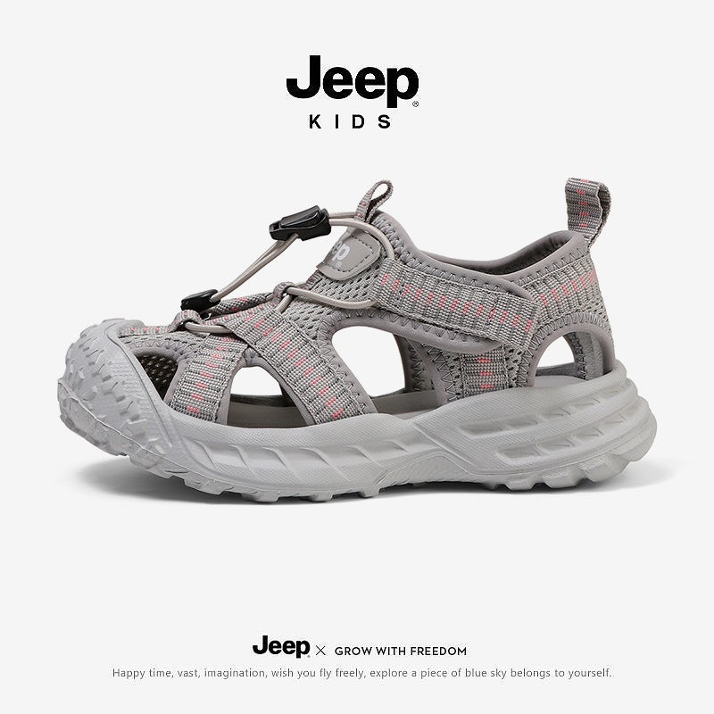 Jeep Boys Sandals Mesh Baotou Boys Beach Shoes 2025 Fashion Non-Slip Children'S Tracing Shoes - Image 2