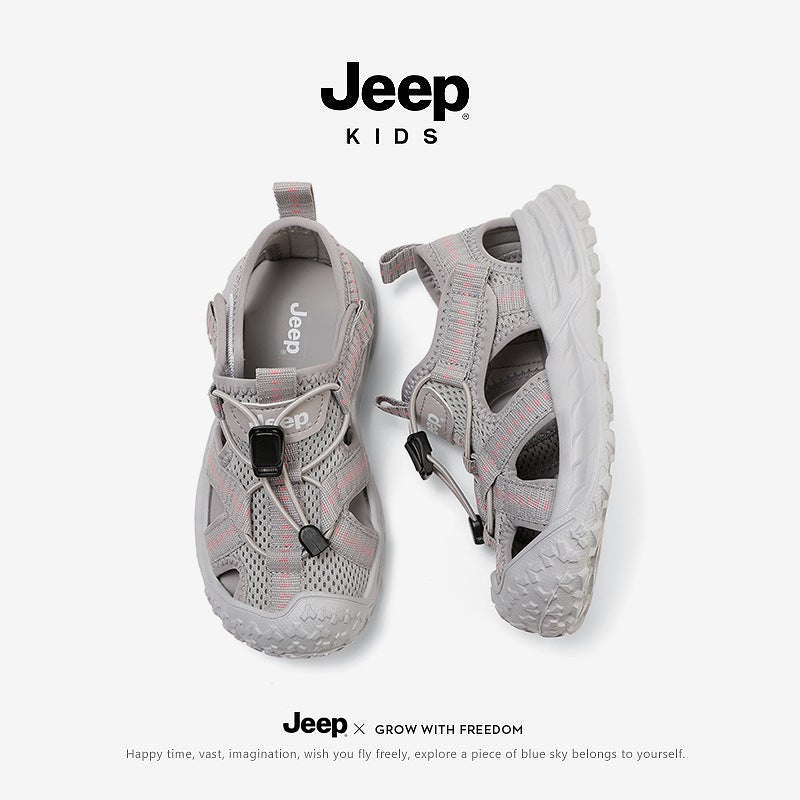 Jeep Boys Sandals Mesh Baotou Boys Beach Shoes 2025 Fashion Non-Slip Children'S Tracing Shoes - Image 3