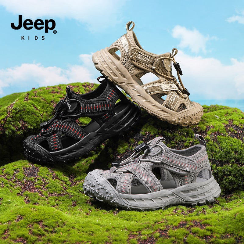Jeep Boys Sandals Mesh Baotou Boys Beach Shoes 2025 Fashion Non-Slip Children'S Tracing Shoes - Image 5