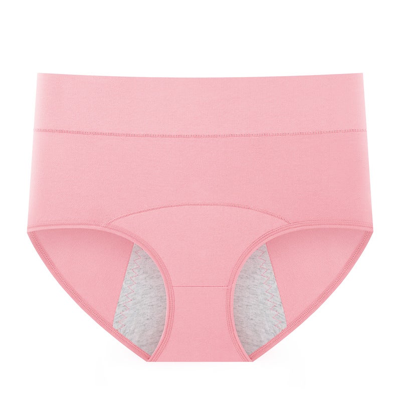 Antibacterial Cotton Menstrual Panties High-Waist Leak-Proof Pink  - Image 1