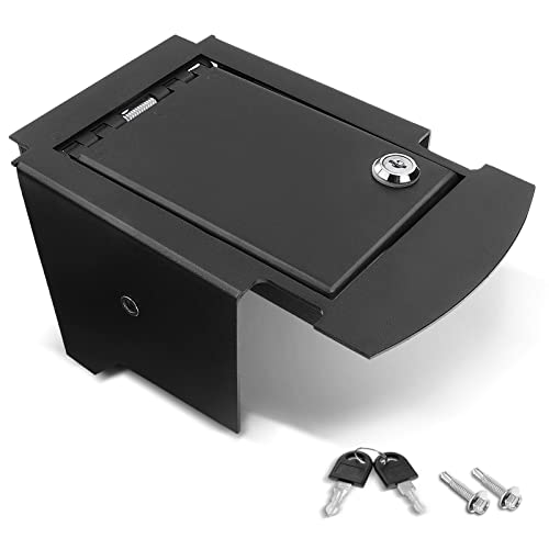 A-Premium Center Console Safe Box with 2 Keys Compatible with Ford Edge 2015-2019 Black - Image 1