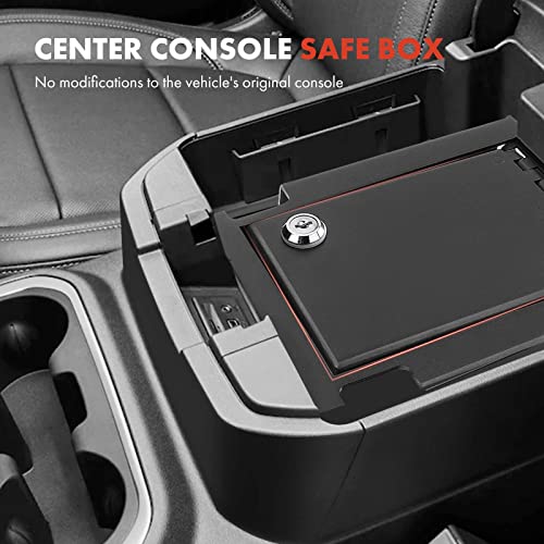 A-Premium Center Console Safe Box with 2 Keys Compatible with Ford Edge 2015-2019 Black - Image 2
