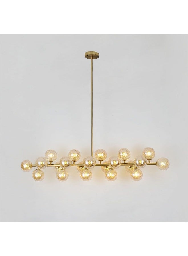 DANUBE HOME Kiara Chandelier Metal+Crystal L120X26Xh115 G9 Antique Brass  - Image 2