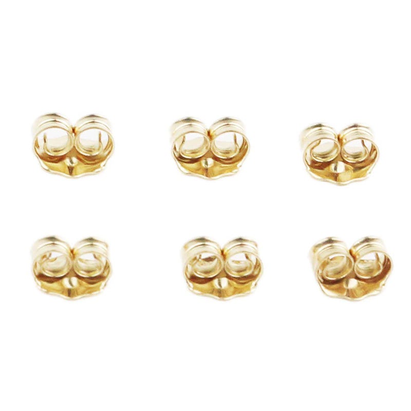 Orgrimmar 14K Gold Earring Backs Yellow Ear Locking for Stud Ear Rings (3 Pairs) - Image 1