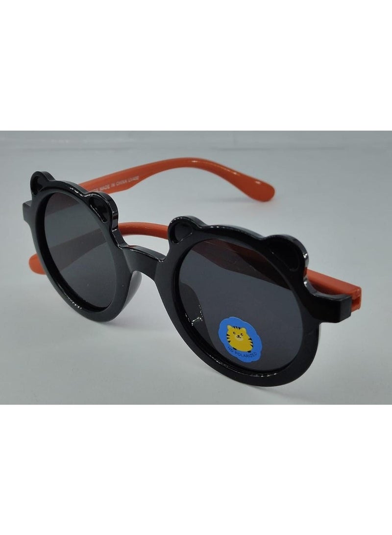 نظارة شمسية بأذن قطة للأطفال – ستايل مميز وحماية موثوقة ( اسود * اورنج ) - Image 3