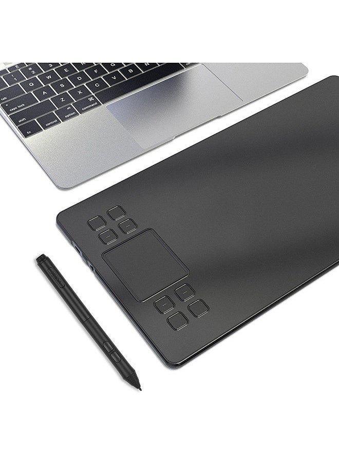 Veikk - A50 Graphics Drawing Tablet 10 x 6 Inch Large Active Area 8 Express Keys & Gesture Touch-Pad 8192 Levels Pressure Art Graphics Tablet with Battery-free Stylus 8 Pen Nibs - Image 1