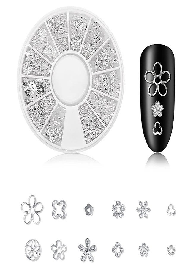 DANNEASY 3D Nail Charms Nail Jewels Silver Nail Art Charms Charms for Nails Metal Nail Studs Nail Jewelry for Acrylic Nails DIY Craft Nail Decoration (6 Boxes) - Image 5