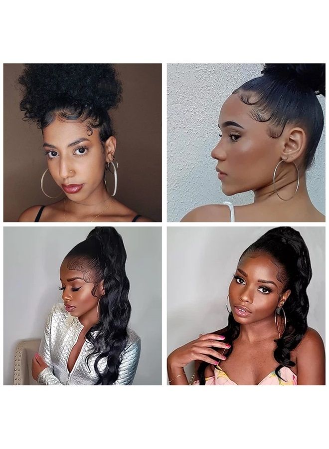 dadop تاتو شعر الحواف الزائفة - ملصقات شعر الأطفال - تاتو مقاوم للماء لمكياج الجسم للنساء - تاتو الحواف الزائفة لشعر مجعد - أدوات مكياج لتصفيف الشعر في صالون DIY (E) - Image 3