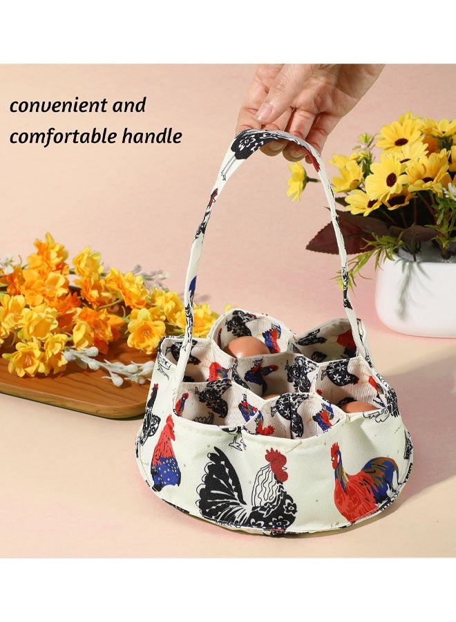 Chicken Egg Collecting Basket, 7 Pouches Chicken Eggs Basket For Gathering Fresh Chick Egg Holder Countertop Gifts For Duck Goose Carton Carrier - Image 4