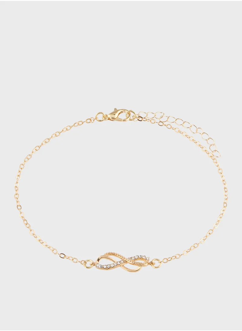 ELLA Stone Detail Infinity Anklet