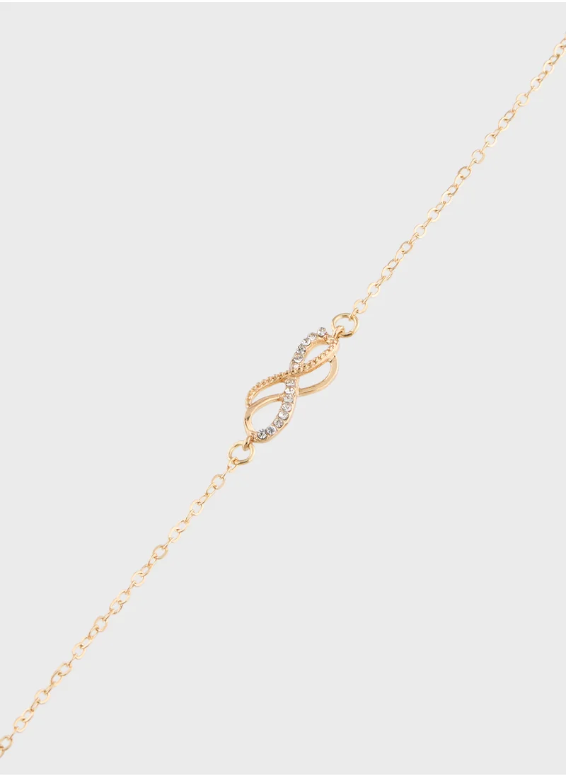 ايلا Stone Detail Infinity Anklet