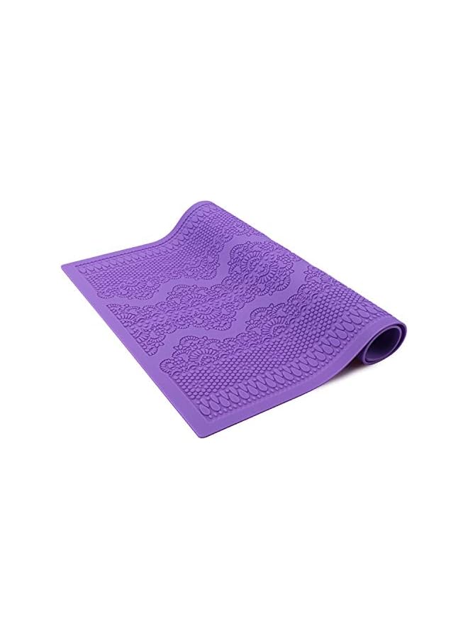 S-TOP Fondant Lace Mold, Silicone Lace Mould for Cake Decorating Molds Silicone Shapes Border Decoration, Fondant Impression Mat Purple for Chocolate Sugar Sugarcraft Candy Cupcake Baking Embossing - Image 2