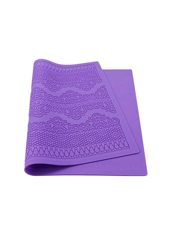 S-TOP Fondant Lace Mold, Silicone Lace Mould for Cake Decorating Molds Silicone Shapes Border Decoration, Fondant Impression Mat Purple for Chocolate Sugar Sugarcraft Candy Cupcake Baking Embossing - Image 4
