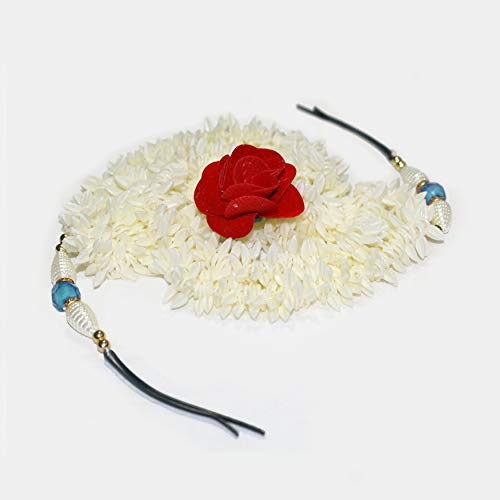 Paradise® Double Hair Gajra Artificial Hair Gajra Flowers For Wedding Hair Veni 380 degree gajra With Blue Pearl - Image 5