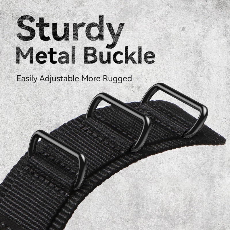 SUNFWR Rugged Nylon Band for Apple Watch 42mm(Series 11/10) 41mm 40mm 38mm Men,Velcro Tactical Military Strap for iWatch Series 11/10/9/8/7/6/5/4/3/2/1/SE - Image 4