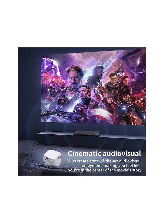 Portable Video Projector Q1 with 5G WiFi Bluetooth Quadrangle Trapezoid 0.8-5M Projection Distance 1920X1080 Resolution Android Projector for Move Music TV Game Casting with Tripod White  - Image 3