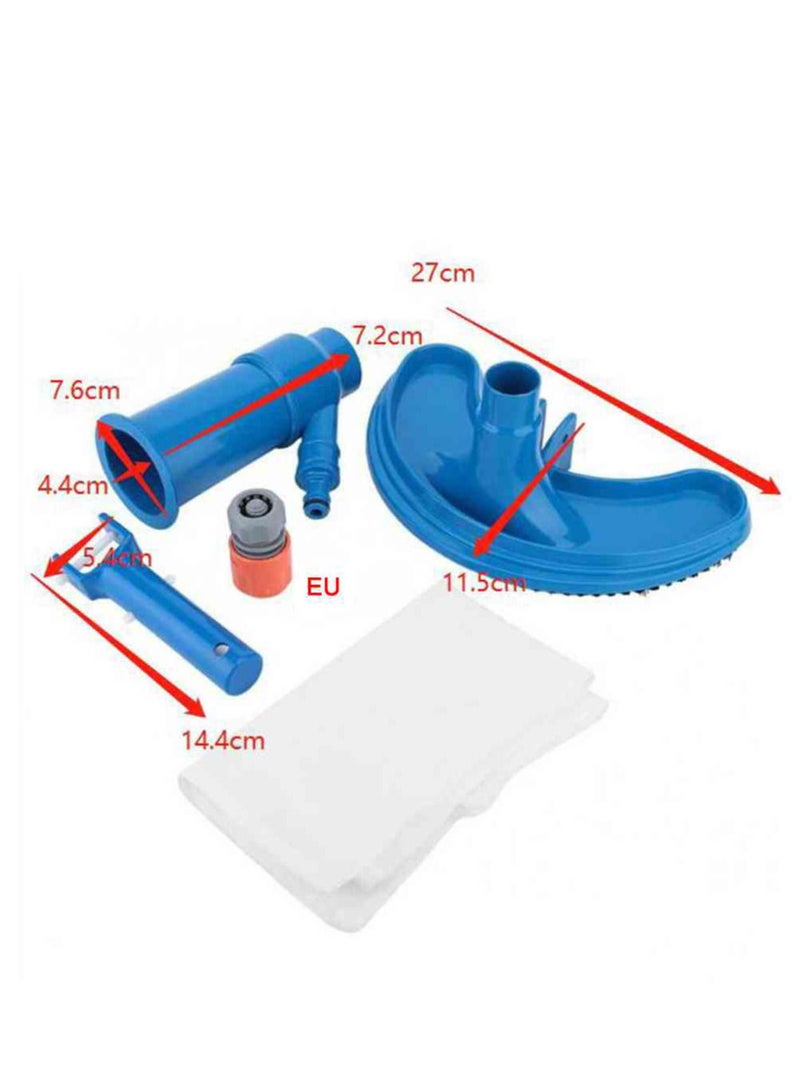 Swimming Pool Vacuum Cleaner Cleaning Disinfect Tool Set Suction Head Pond Fountain Spa Pool Cleaning Brush EU/US Pool Cleaner (EU)