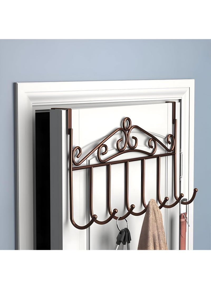 Generic Elegant Entry Hook - Contemporary Iron Door Hanger With 7 Strong Hooks, Installs Without Screws, Ideal For Hanging Garments And Hats In Tight Spaces  - Image 2