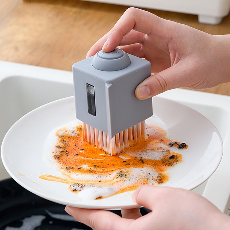 Soap Dispensing Dish Brush with Soap Dispenser Dish Scrubber Soap Dispenser Palm Brush for Pot Pan Sink Kitchen Cleaning - Image 4