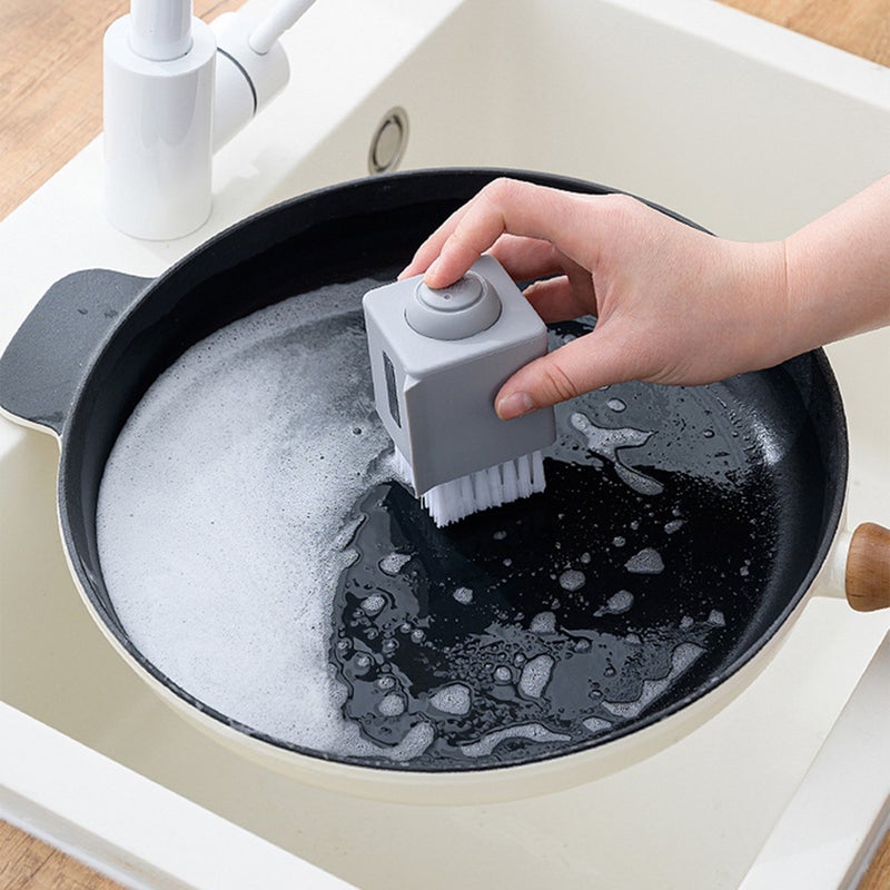 Soap Dispensing Dish Brush with Soap Dispenser Dish Scrubber Soap Dispenser Palm Brush for Pot Pan Sink Kitchen Cleaning - Image 3