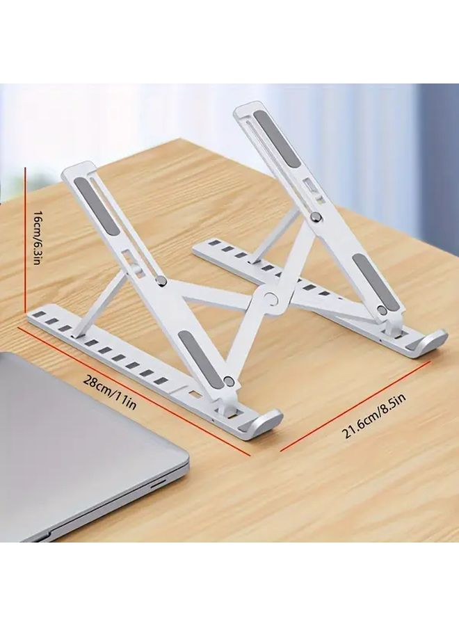 Black Adjustable Laptop Stand Foldable Cooling Base For Desk Tablet Portable - Image 3