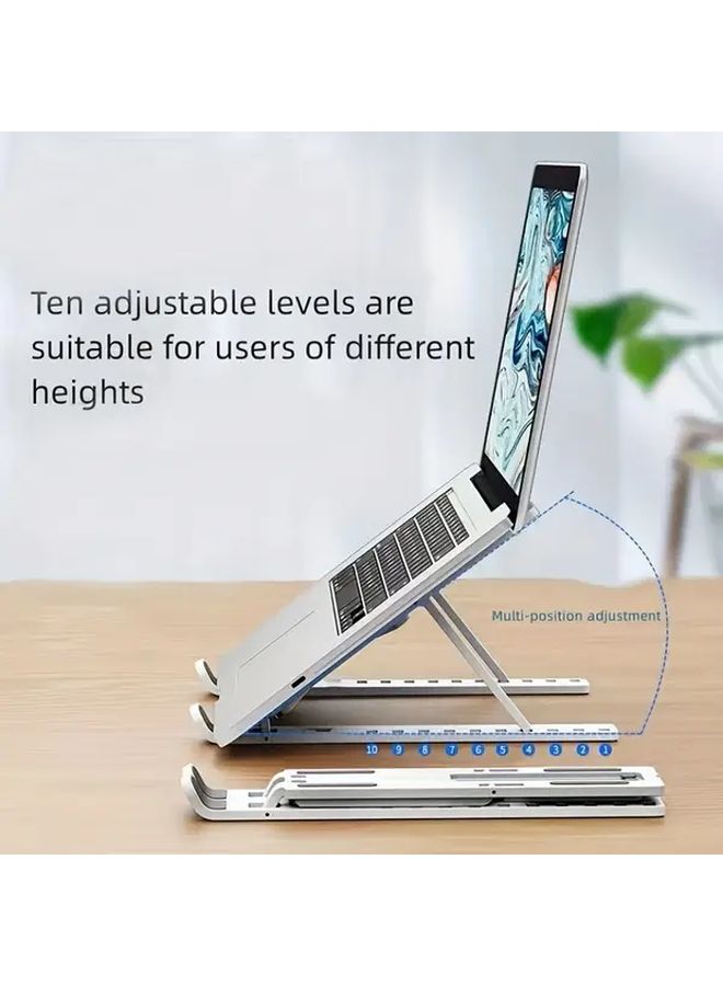Black Adjustable Laptop Stand Foldable Cooling Base For Desk Tablet Portable - Image 4